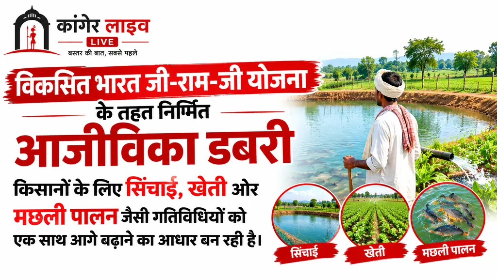 जी-राम-जी योजना से ग्राम सपना में आजीविका डबरी बनी किसान की बहुउपयोगी परिसंपत्ति